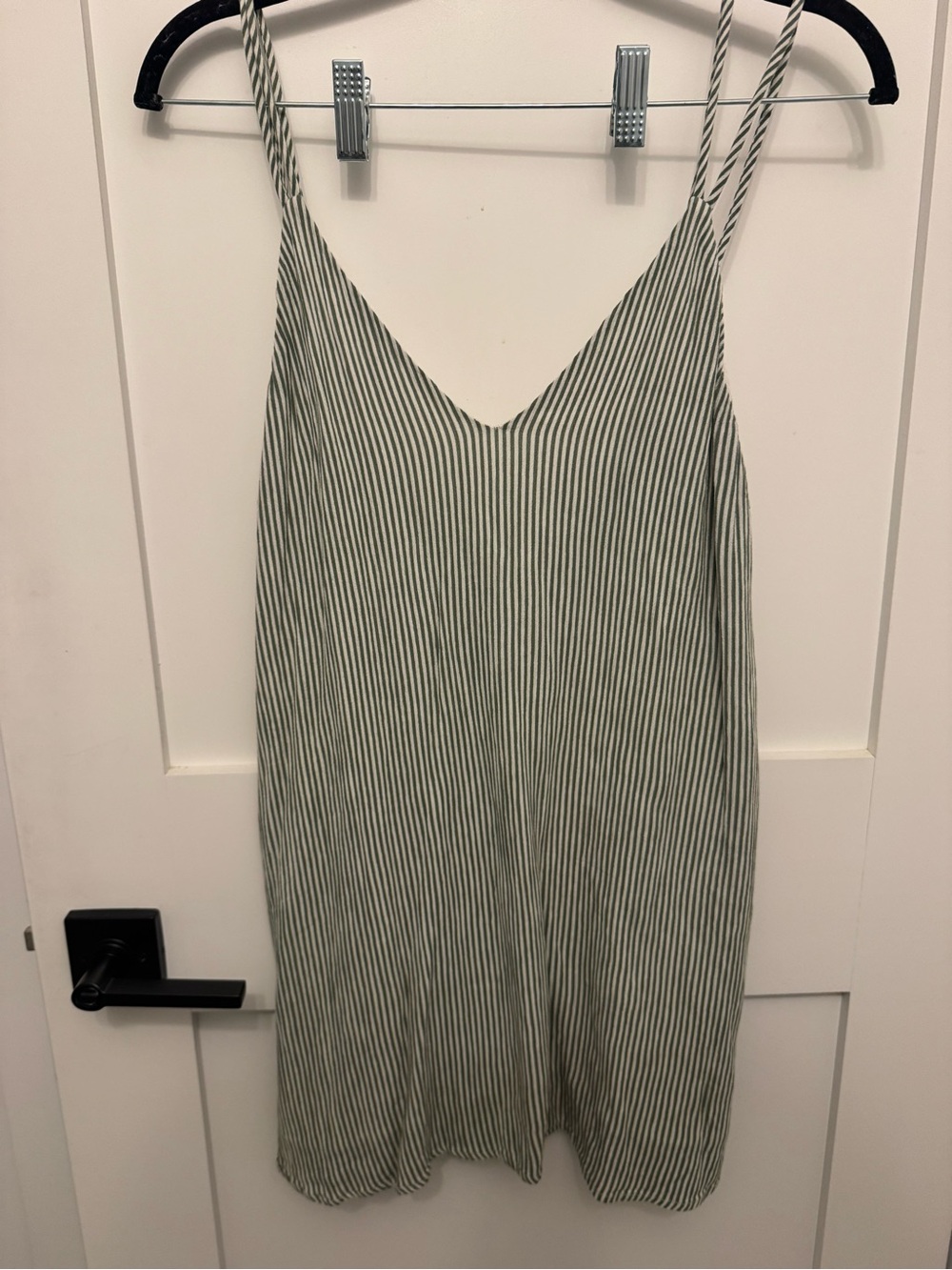 Lulus Striped Spaghetti Strap Slip Dress - Green & White
